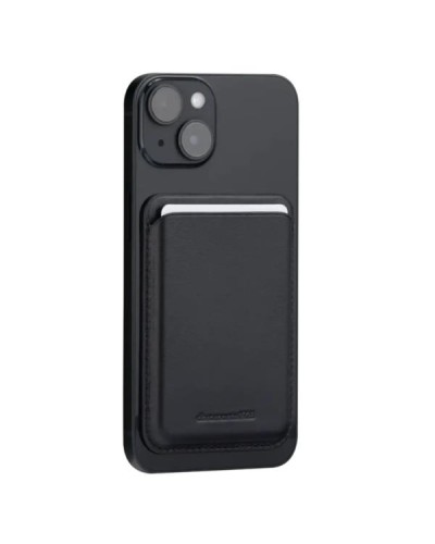 Leather wallet with MagSafe - Black