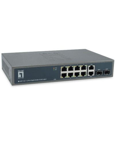 LEVELONE GEP-1221 - SWITCH 12-PORTE GIGAGIT POE 150W, IEEE 802.3af/at, (10-ports Gigabit + 2 SFP)
