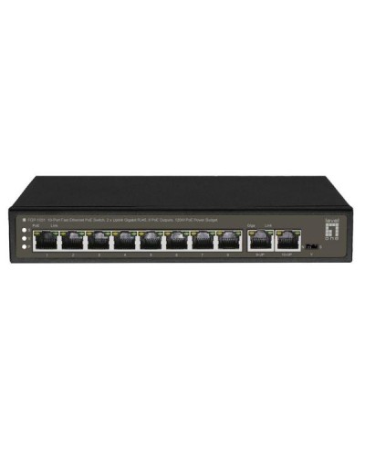 LEVELONE FGP-1031 - SWITCH 10-PORTE FAST ETHERNET POE 120W , 2x Uplink Gigabit + 8 PoE