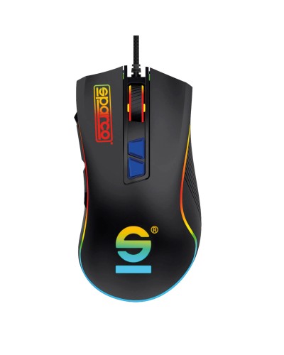 SPARCO - Mouse a filo ergonomico, adatto per il gaming, connessione USB-A, luci RGB, Plug&Play LINE [SPARCO COLLECTION]