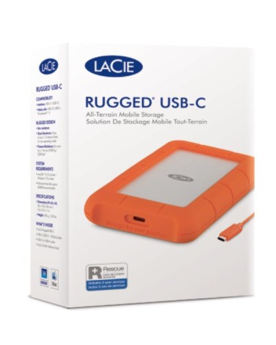 4TB LACIE RUGGED HDD USB-C