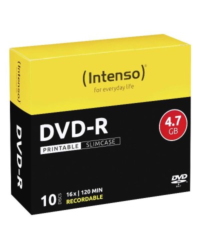 DVD-R 4.7 GB - 16X - PRINTABLE - SLIM CASE 10PZ.