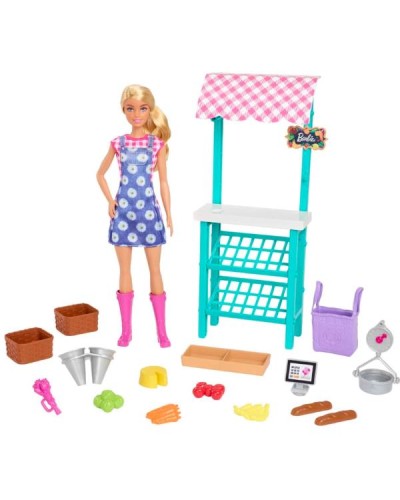 Barbie® Mercato Frutta e Verdura Playset con bambola bionda