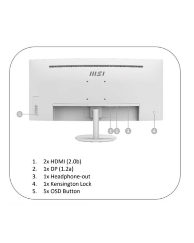 PRO MP341CQW, QHD, 100Hz, HDMI/DP, SPEAKERS, BIANCO