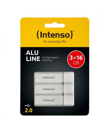Chiavetta USB 2.0 Intenso Alu Line da 16gb. confezione da 3 pz.
