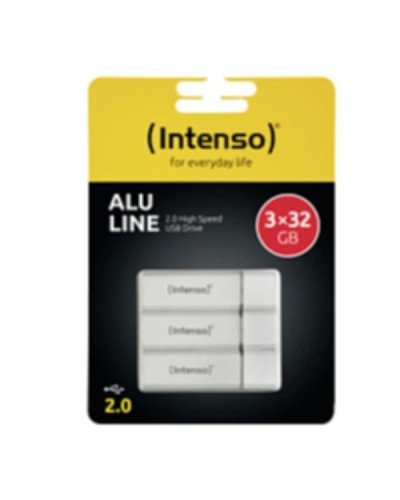 Chiavetta USB 2.0 Intenso Alu Line da 32GB. confezione da 3 pz.