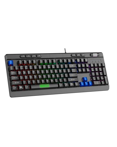SPARCO - Tastiera a filo USB-A, tasti a membrana, adatta per il gaming, Plus&Play, luci RGB, layout USA STEALTH [SPARCO COLLECT