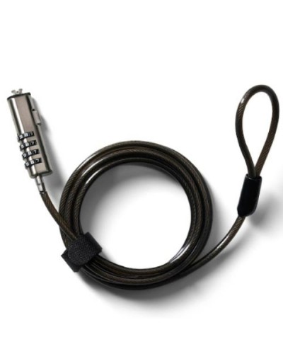 NILOX TECH - Lucchetto a combinazione, slot Kensington Nano da 6,25 mm, lunghezza cavo 1.9 mt, materiale acciaio, combinazione 