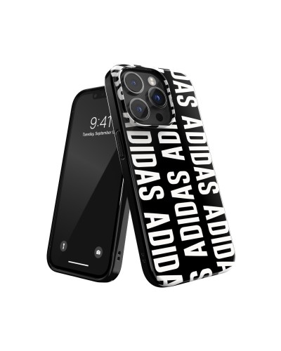 ADIDAS SPORT - Cover Graphics colore nero con scritta ADIDAS bianca TPU morbido con bordi rialzati compatibile con Apple iPhone