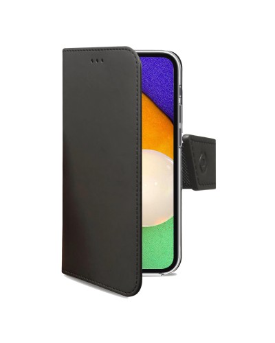 WALLY - Custodia a libro in pelle sintetica con chiusura flap magnetico, slot per carte e funzione stand colore nero compatibil