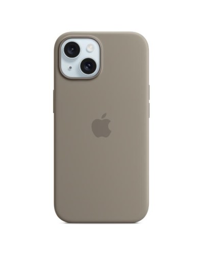 Custodia MagSafe in silicone per iPhone 15 Plus - Grigio creta