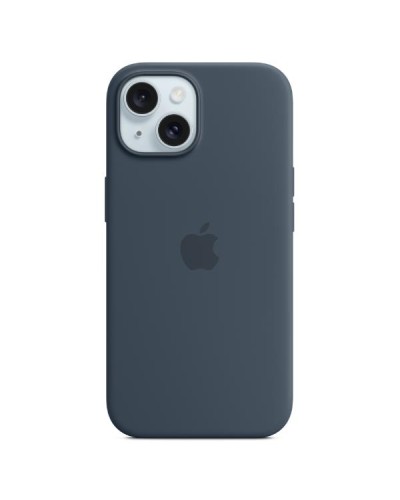 Custodia MagSafe in silicone per iPhone 15 Plus - Blu tempesta
