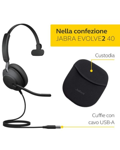 24189-899-999 - JABRA EVOLVE2 40 USB-A MS MONO SE