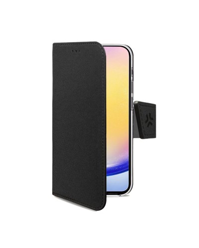 WALLY - Custodia a libro in pelle sintetica con chiusura flap magnetico, slot per carte e funzione stand colore nero compatibil
