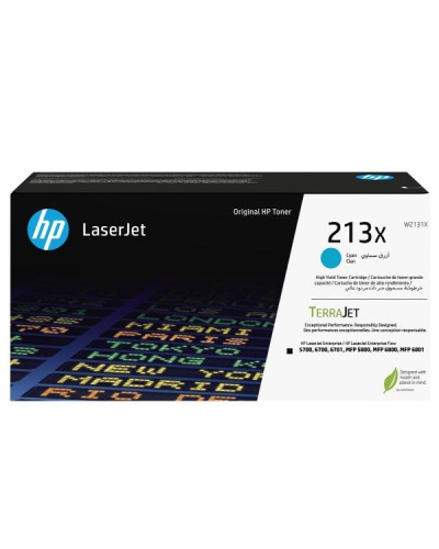 Cartuccia toner originale ciano ad alta capacità LaserJet HP 213X