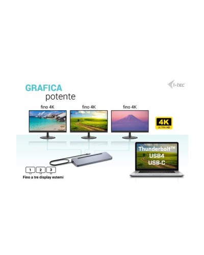 Docking station USB-C fino a TRE MONITOR 4K (2x HDMI, 1x DP) + PD 100W