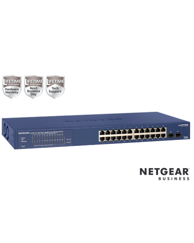 GS724TP Switch Smart Managed Pro 24 porte Gigabit PoE+(tot 190W),Garanzia a vita