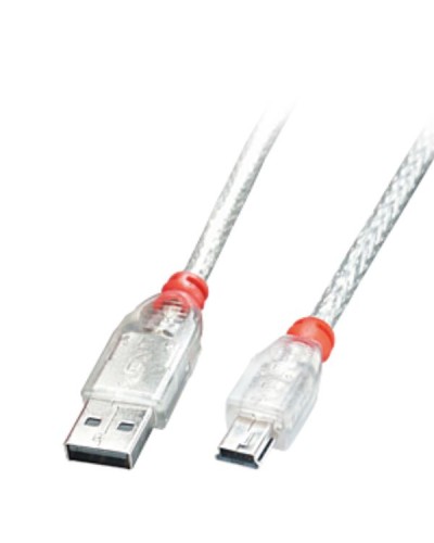 Cavo USB 2.0 Tipo A a Mini-B, Trasparente, 0.5mCavo USB 2.0 Tipo A a Mini-B, Trasparente, 0.5m