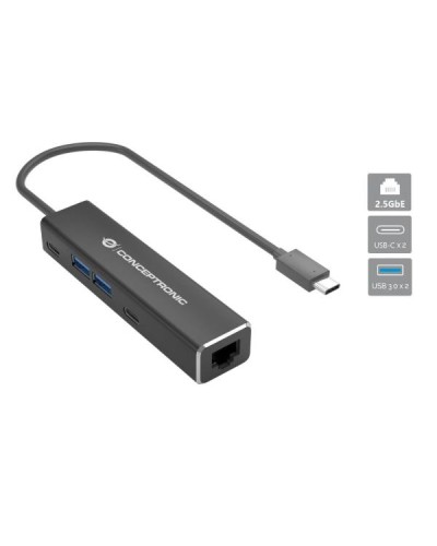 ADATTATORE DI RETE 2.5G USB 3.2 Gen 1 con HUB USB (2x USB-A & 2x USB-C)