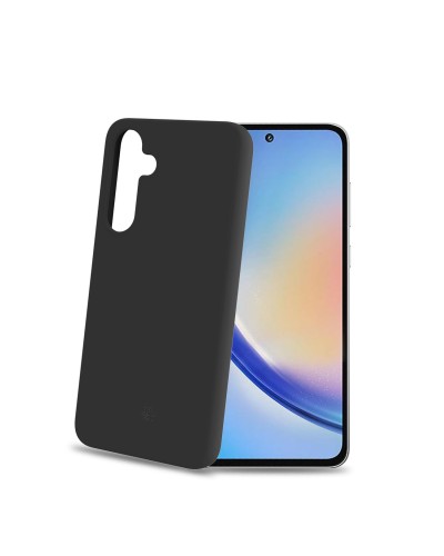 CROMO - Cover in morbido TPU con finitura soft touch colore nero compatibile con Samsung Galaxy A55 5G/ Galaxy A55 5G Enterpris