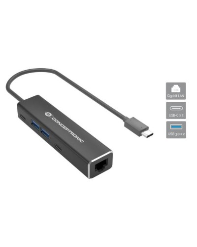 ADATTATORE DI RETE GIGABIT USB 3.2 Gen 1 CON HUB USB (2x USB-A & 2x USB-C)