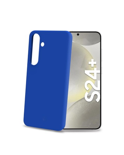 CROMO - Cover in morbido TPU con finitura soft touch colore blu compatibile con Samsung Galaxy S24+ 5G