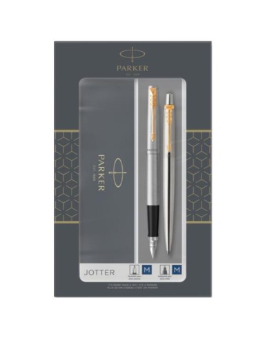 SET DUO PENNA SFERA + STILOGRAFICA JOTTER STAINLESS STEEL GT