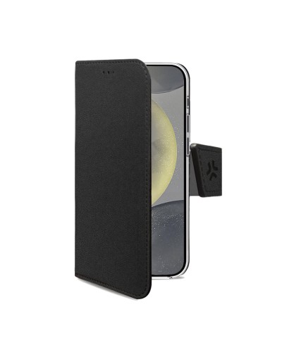 WALLY - Custodia a libro in pelle sintetica con chiusura flap magnetico, slot per carte e funzione stand compatibile con Samsun