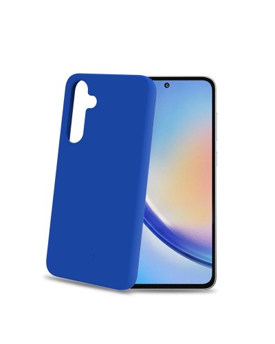 CROMO - Cover in morbido TPU con finitura soft touch colore blu compatibile con Samsung Galaxy A35 5G/ Galaxy A35 5G Enterprise