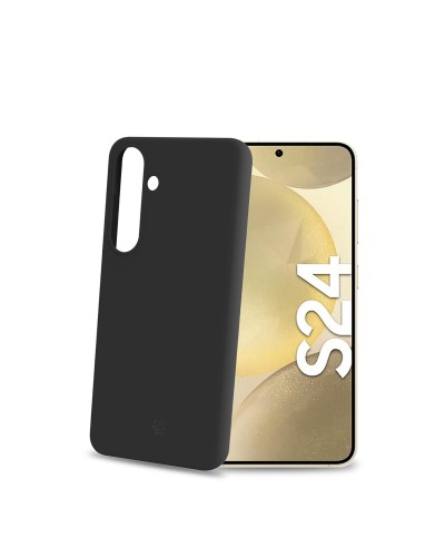 CROMO - Cover in morbido TPU con finitura soft touch colore nero compatibile con Samsung Galaxy S24 5G/ Galaxy S24 5G Enterpris