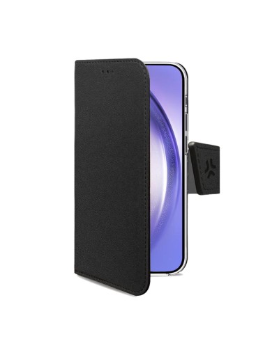 WALLY - Custodia a libro in pelle sintetica con chiusura flap magnetico, slot per carte e funzione stand compatibile con Samsun