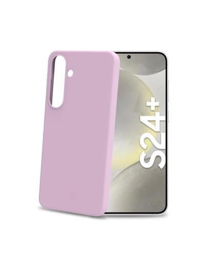 CROMO - Cover in morbido TPU con finitura soft touch colore rosa compatibile con Samsung Galaxy S24+ 5G