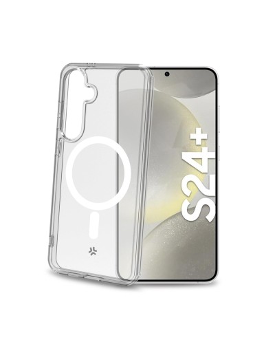 GELSKINMAG - Cover morbida trasparente in TPU compatibile con la tecnologia Magsafe, anello magnetico colore Bianco per Samsung
