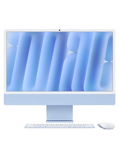 iMac 24" con display Retina 4,5K: Chip Apple M4 con CPU 10-core e GPU 10-core, 16GB, 256GB SSD - Blu