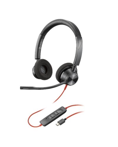 Cuffie HP Poly Blackwire 3320 con connettore USB-C + adattatore USB-C/A