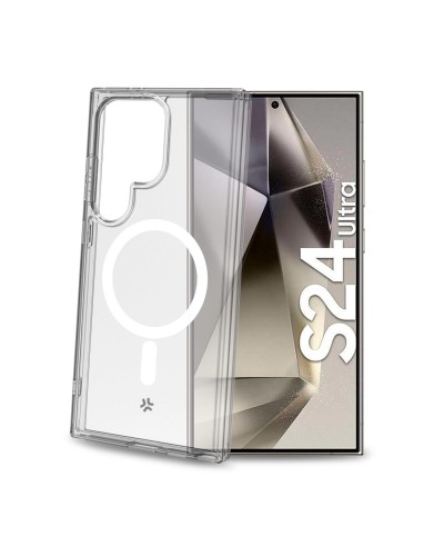 GELSKINMAG - Cover morbida trasparente in TPU, compatibile con la tecnologia Magsafe, anello magnetico color Bianco per Galaxy 
