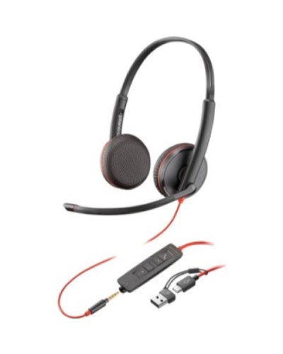 Cuffia HP Poly Blackwire 3225 USB-C/A + AUX 3,5 mm (SFUSE)