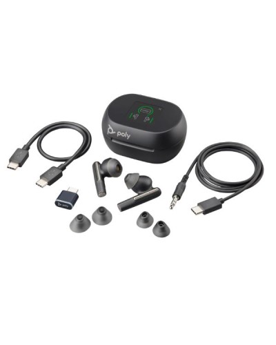 Cuffie HP Poly Voyager Free 60+ UC + Adattatore BT700 USB-C + Custodia per ricarica con touchscreen