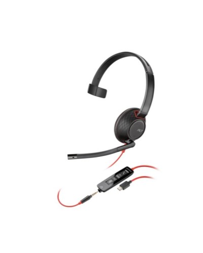 Cuffie HP Poly Blackwire 5210 USB-C/A + AUX 3,5 mm