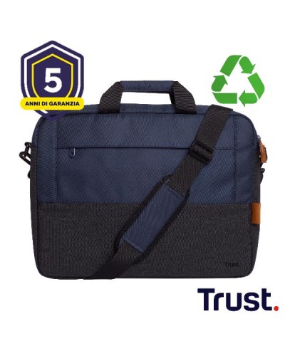 BORSA LAPTOP/NOTEBOOK FINO A 16" ECO - REALIZZATA CON PET RICICLATO - TRUST LISBOA BLU