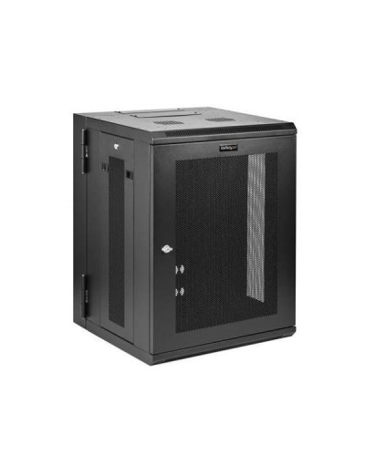 Armadio Rack 19" 15U a Muro - Server Rack 19 pollici a 4 montanti con cerniere - Rack Dati Ventilato con Ripiano 1U e Pannelli 