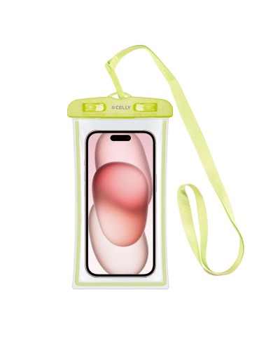 SPLASHBAG24 - Custodia impermeabile per smartphone fino a 7" dimensione display, design trasparente, chiusura ermetica, laccio 