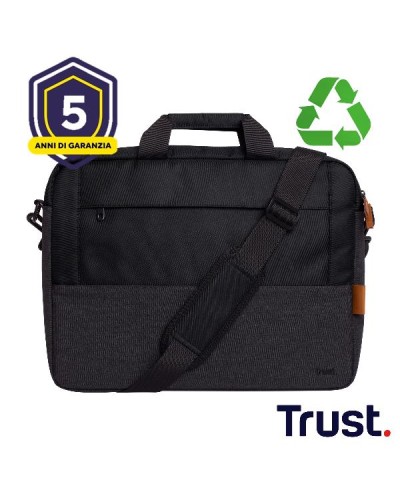 BORSA LAPTOP/NOTEBOOK FINO A 16" ECO - REALIZZATA CON PET RICICLATO - TRUST LISBOA NERO