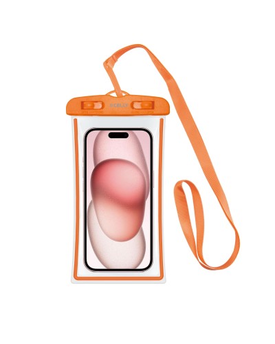 SPLASHBAG24 - Custodia impermeabile per smartphone fino a 7" dimensione display, design trasparente, chiusura ermetica, laccio 
