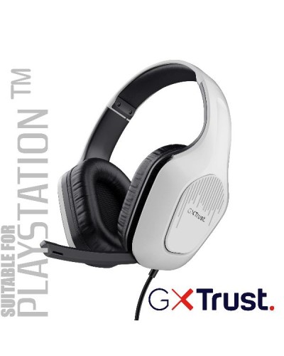 CUFFIE GAMING CABLATE JACK 3,5MM PLAYSTATION® COMPATIBILE, DRIVER 50MM - TRUST GXT415PS ZIROX - BIANCO