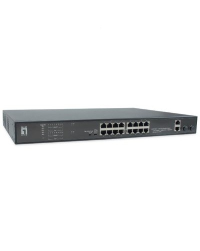 LEVELONE FGP-2031 - SWITCH 20-PORTE FAST ETHERNET POE 270W, 16x PoE, 2x Gigabit RJ45 + 2x Gigabit SFP