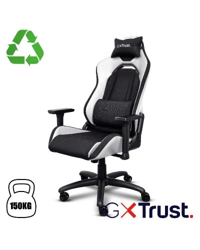 SEDIA GAMING REALIZZATA CON MATERIALI SOSTENIBILI - TRUST GXT 714W RUYA NERO/BIANCO