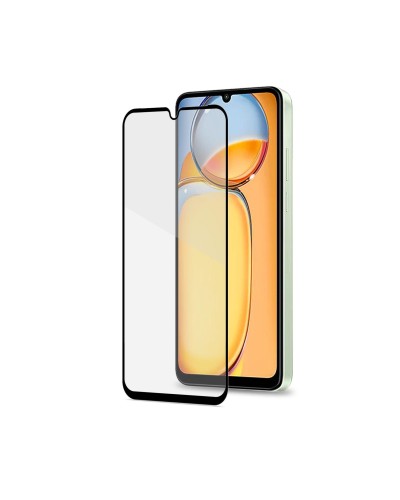 FULLGLASS - Vetro 9H con bordo colorato nero compatibile con Xiaomi Redmi 13C 4G/ Redmi 13C 5G/ Poco C65