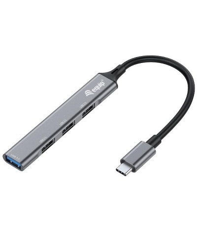 EQUIP - HUB 4-PORTE USB-C (1x USB 3.2 Gen 1 + 3x USB 2.0), Alluminio