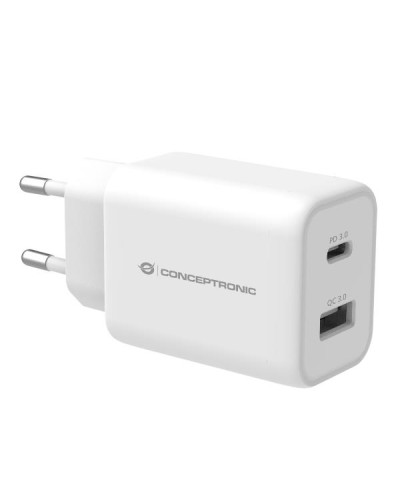 CARICATORE 2-PORTE USB PPS PD (1x USB-A , 1x USB-C, QC 3.0)
